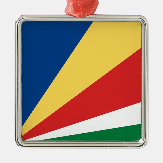 Seychellerna Flagga Julgransprydnad Metall (Framsidan)
