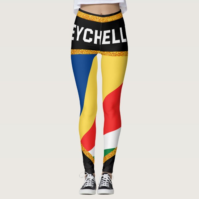 Seychellerna flagga leggings (Framsida)