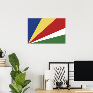 Seychellerna flagga poster