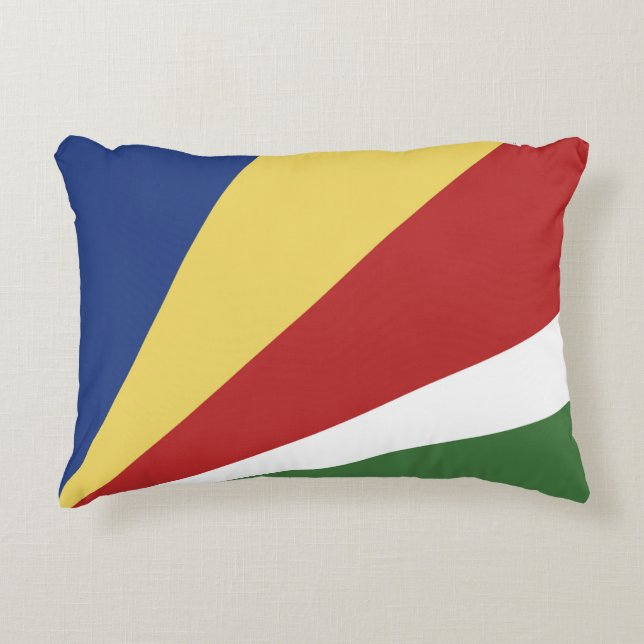 Seychellerna flagga prydnadskudde (Framsidan)