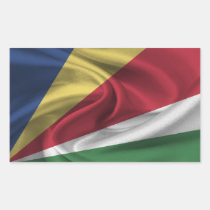 Seychellerna Flagga Rektangulärt Klistermärke