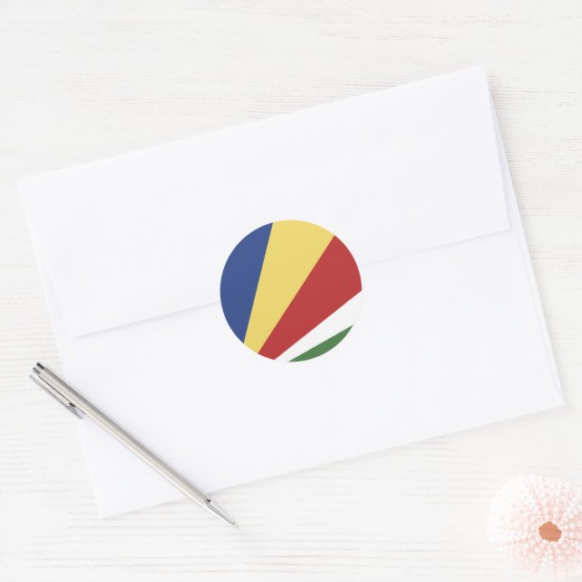 Seychellerna flagga runt klistermärke (Kuvert)