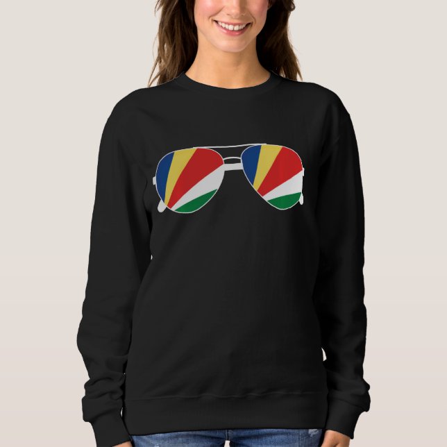 Seychellerna Flagga Sunglass Seychellerna T Shirt (Framsida)