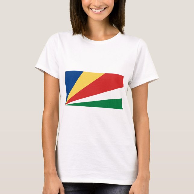 Seychellerna Flagga T Shirt (Framsida)
