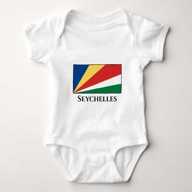 Seychellerna Flagga T Shirt (Framsida)