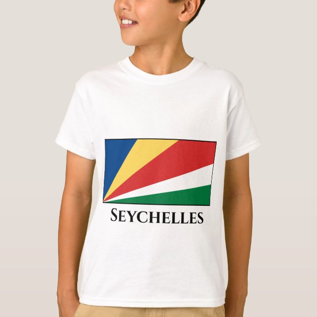 Seychellerna Flagga T Shirt (Framsida)