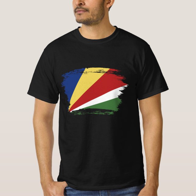 Seychellerna flagga t shirt (Framsida)