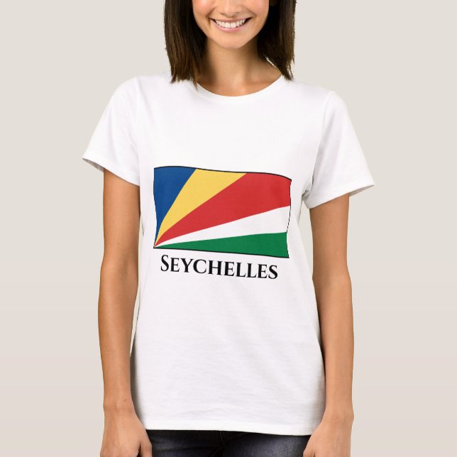 Seychellerna Flagga T Shirt (Framsida)