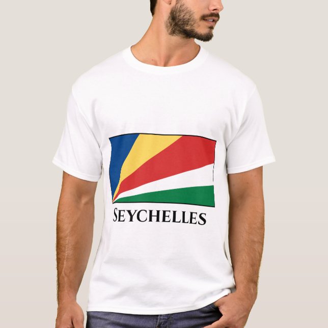Seychellerna Flagga T Shirt (Framsida)