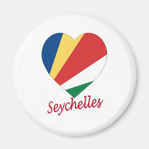 Seychellerna flaggahjärta magnet