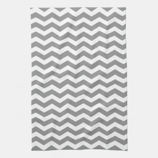 Seychellerna Grått Wave Chevron Kökshandduk (Vertikal)