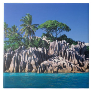 Seychellerna. Ilot St. Pierre (nära Praslin) Kakelplatta