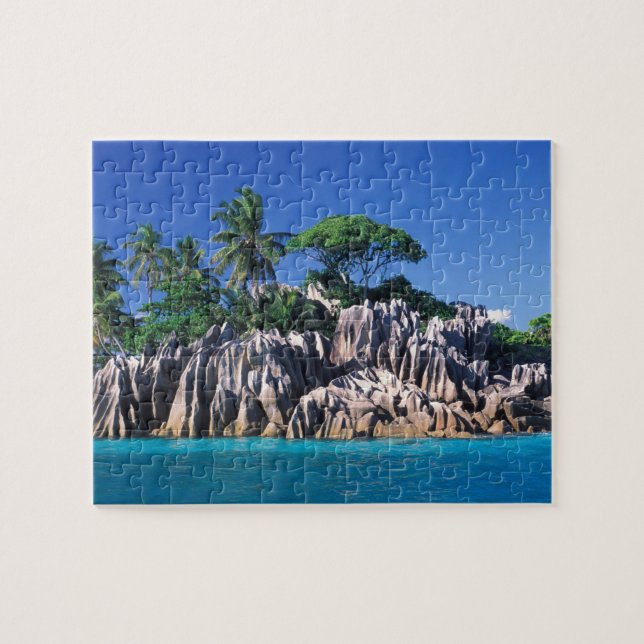 Seychellerna. Ilot St. Pierre (nära Praslin) Pussel (Horisontell)