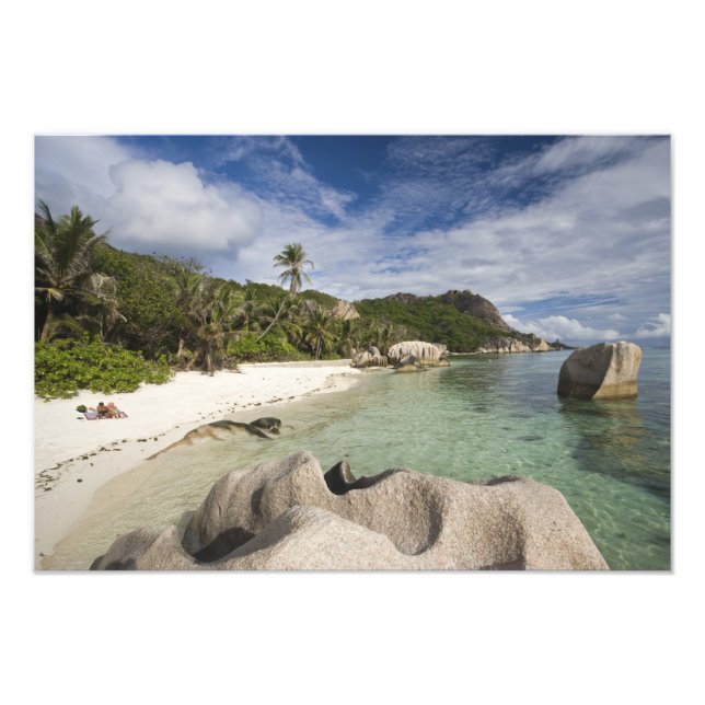 Seychellerna, La Digue Island, L'Union Gods Fototryck (Framsidan)