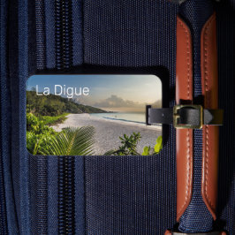 Seychellerna La Digue Sunset Beach Helgdag Souveni Bagagebricka
