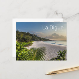 Seychellerna La Digue Sunset Beach Helgdag Souveni Helg Vykort