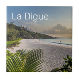 Seychellerna La Digue Sunset Beach Helgdag Souveni Kakelplatta