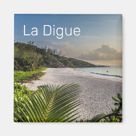 Seychellerna La Digue Sunset Beach Helgdag Souveni Magnet