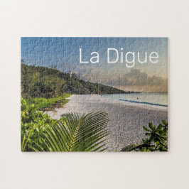 Seychellerna La Digue Sunset Beach Helgdag Souveni Pussel