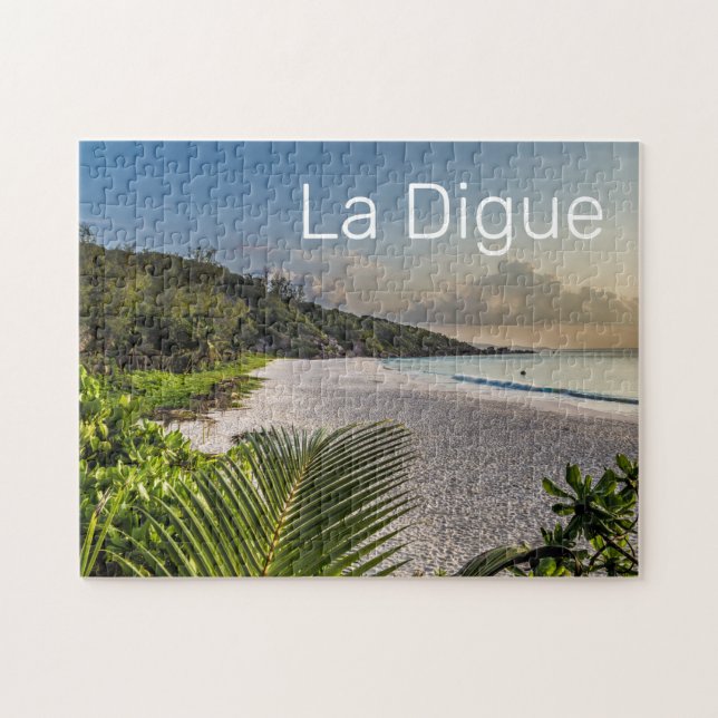 Seychellerna La Digue Sunset Beach Helgdag Souveni Pussel (Horisontell)