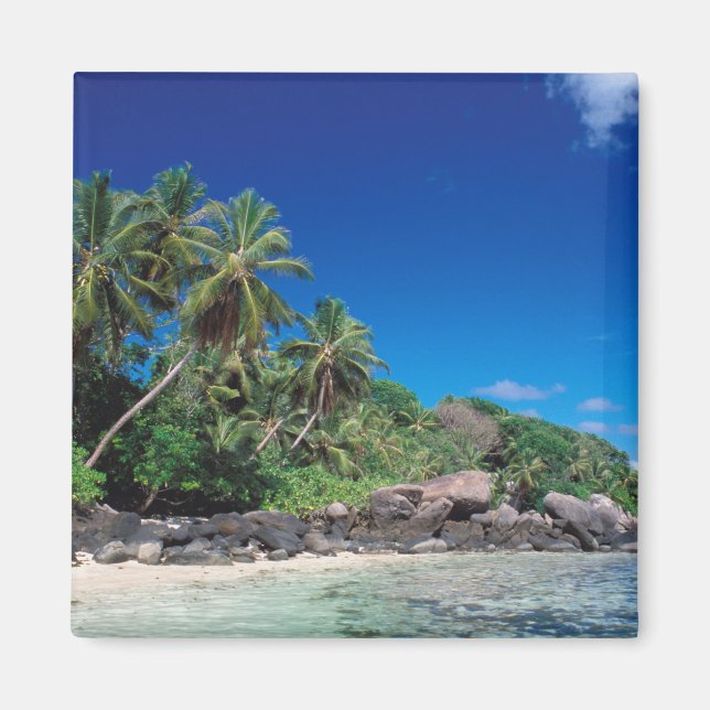 Seychellerna, Mahe Island, Anse Royale Beach. 2 Magnet (Framsidan)