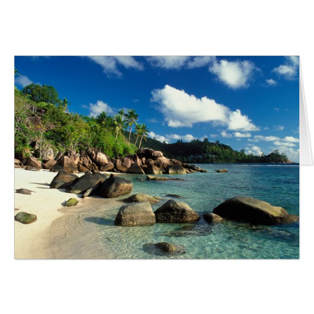 Seychellerna, Mahe Island, Anse Royale Beach. 3 Hälsningskort (Framsidan Horizontal)