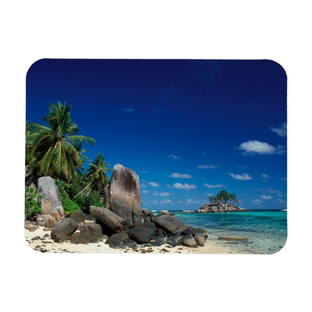 Seychellerna, Mahe Island, Anse Royale Beach. Magnet (Horisontell)
