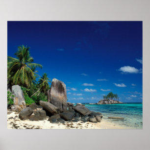 Seychellerna, Mahe Island, Anse Royale Beach. Poster