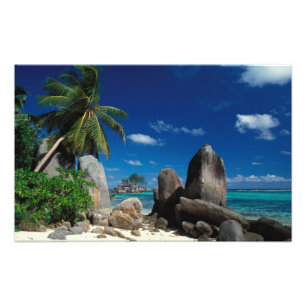 Seychellerna, Mahe-ön, Anse Royale-stranden. Fototryck