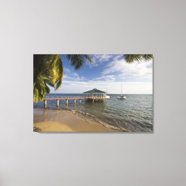Seychellerna, Praslin Island, Anse Bois de Rose, Canvastryck (Framsida)