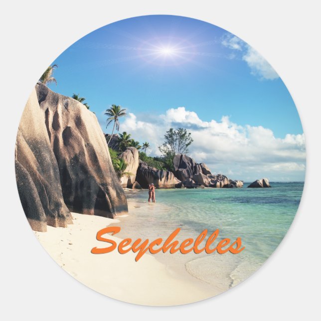 Seychellerna Runt Klistermärke (Framsida)