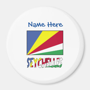 Seychellerna Seychellois Flagga Blå Personaliserin Magnet