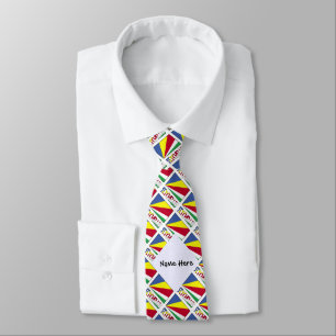 Seychellerna Seychellois Flagga Rutig Svart Person Slips