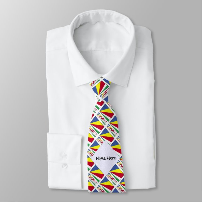 Seychellerna Seychellois Flagga Rutig Svart Person Slips (Bunden)