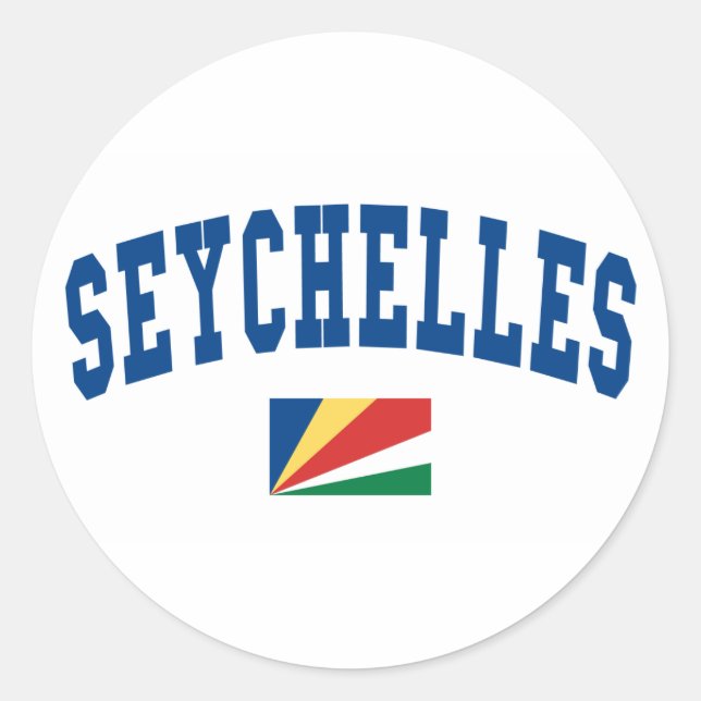 Seychellerna Stil Runt Klistermärke (Framsida)