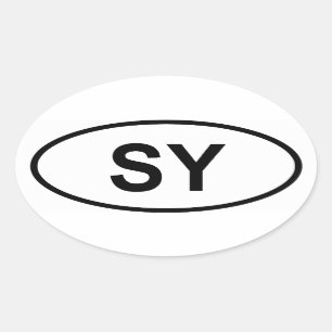 Seychellerna "SY ", Ovalt Klistermärke