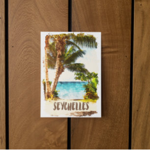Seychellerna Tropical Island Scenery View Vykort