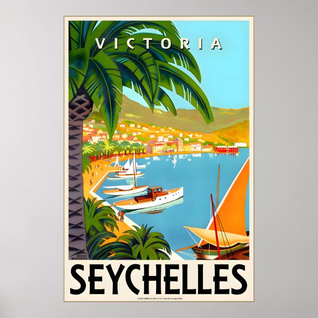 Seychellerna Victoria Indiska Oceanen Resa Poster (Framsidan)
