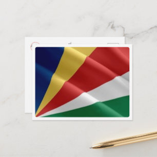 Seychellerna - Wave Flagga - Vykort