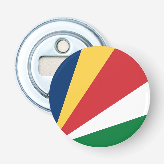 Seychellernas flagga flasköppnare (Framsidan)