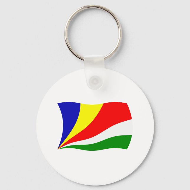 Seychellernas Flagga Keychain Nyckelring (Framsida)