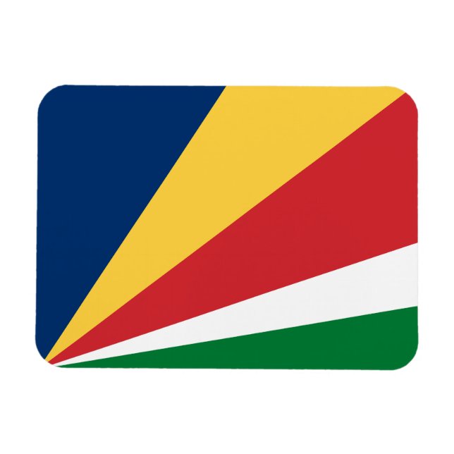Seychellernas flagga magnet (Horisontell)