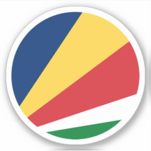 Seychellernas flagga rund dekal