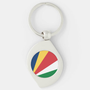 Seychellernas flagga swirl silverfärgad nyckelring