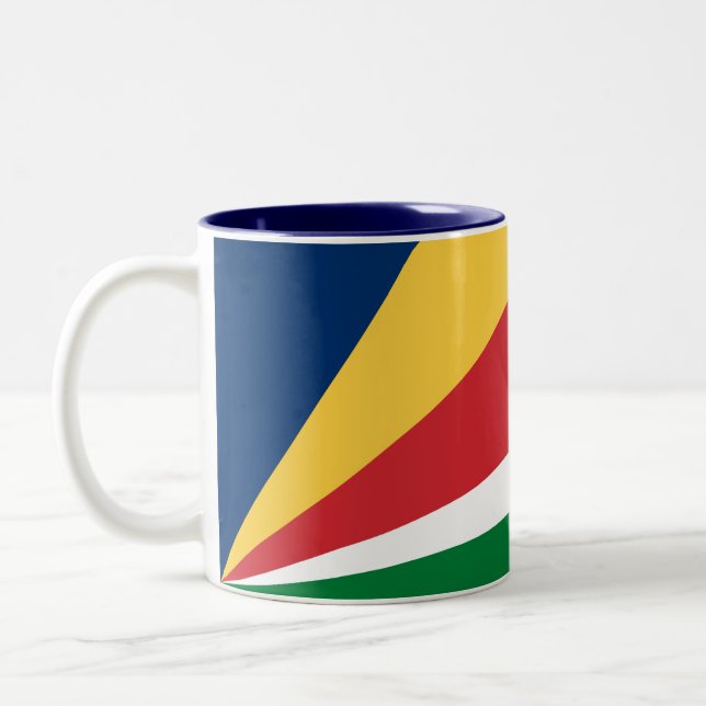 Seychellernas flagga Två-Tonad mugg (Vänster)