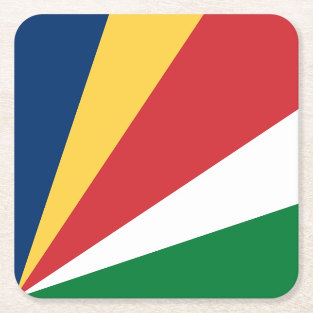 Seychellernas flagga underlägg papper kvadrat (Framsidan)