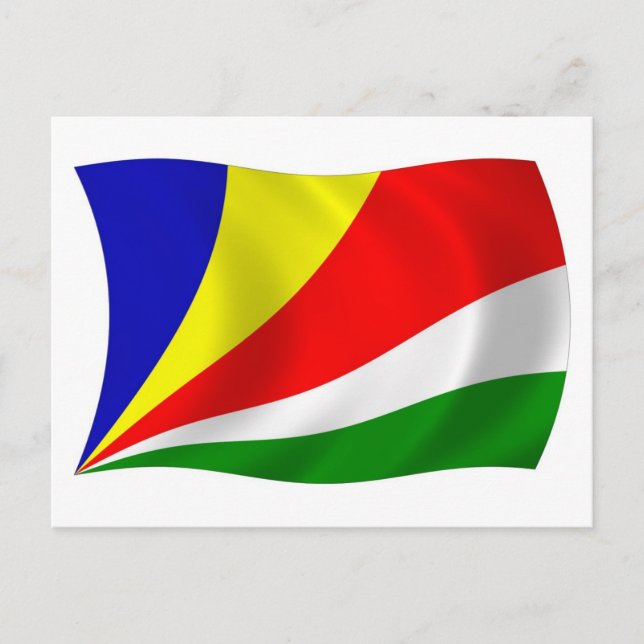 Seychellernas flagga vykort (Framsida)