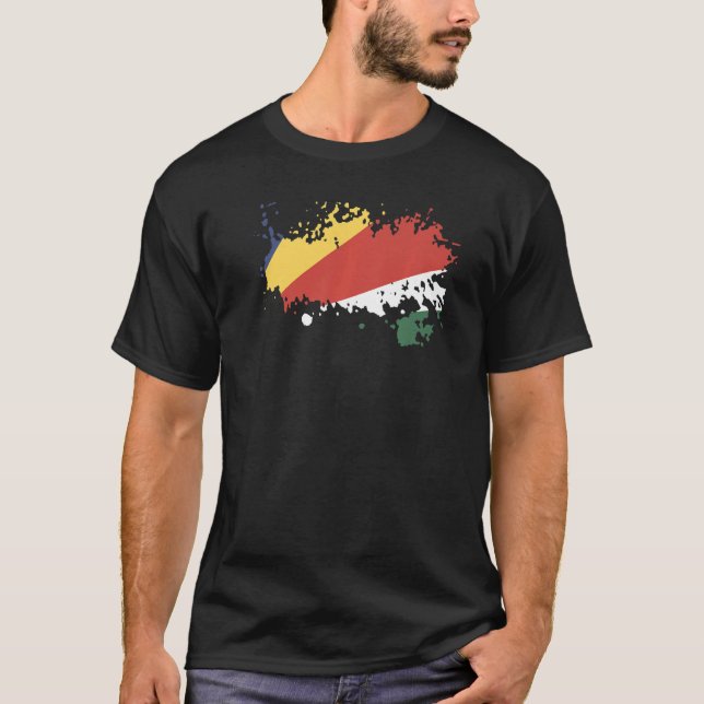 Seychellernas för manar Flagga T Shirt (Framsida)