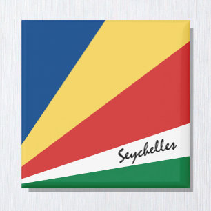 Seychellernas helgdag och sportfantaster för flagg magnet