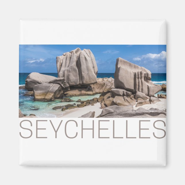 Seychellernas strand vid La Digue Magnet (Framsidan)
